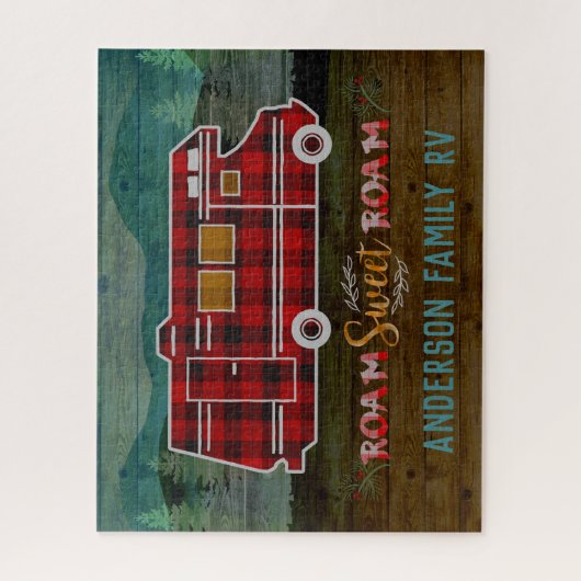 Motorhome RV Camper Travel Van Rustic Personalized Puzzle (Vertikal)