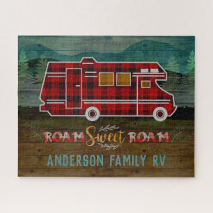 Motorhome RV Camper Travel Van Rustic Personalized Puzzle