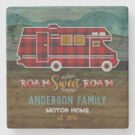 Motorhome RV Camper Travel Van Rustic Personalized Steinuntersetzer