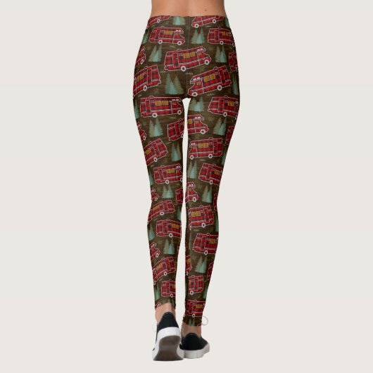Motorhome RV Camper Travel Van Rustic Pine Muster Leggings (Rückseite)