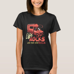 Motorhome Rv Camping Campingplatz Leben Steine, we T-Shirt