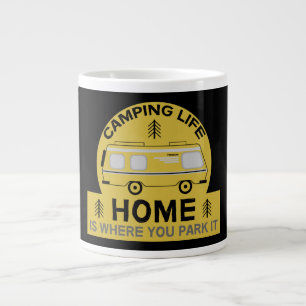 Motorhome   RV Motorhome   Camping Life Latte Tass Jumbo-Tasse