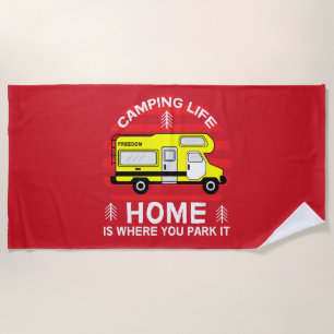 Motorhome RV Motorhome Camping Life Latte Tass Strandtuch