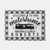 Motorhome RV Rustikales graues Kariertes Bauernhau Fußmatte (Vorderseite)