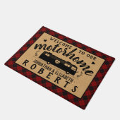 Motorhome RV Rustikales rotes Kariertes Bauernhaus Fußmatte (Schrägansicht)