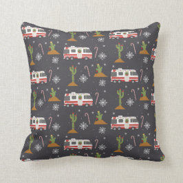 Motorhome RV Wüste Kaktus Weihnachtsbaum Kissen