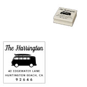 Motorhome Surfboard Familienname Rücksendeadresse Gummistempel (Stempel)