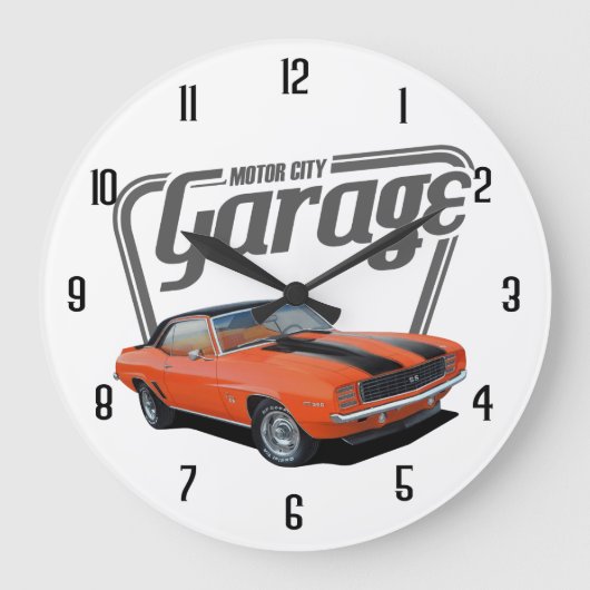 Motoring City Große Wanduhr (Vorderseite)