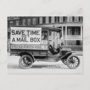 Motorisierter Postwagen der U.S. Post Dept. Postkarte