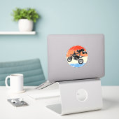 Motorkreuz Aufkleber (Laptop auf Schreibtisch)