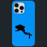 Motorola Droid RAZR - Scuba Diver Case-Mate iPhone Hülle<br><div class="desc">Schwarze Silhouette des Tauchers im "Tiefblauen Meer"</div>