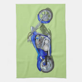 Motorrad 1 - Blau Geschirrtuch (Vertikal)