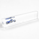 Motorrad 1 - Blau Namensplakette