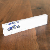 Motorrad 1 - Blau Namensplakette (Seite)