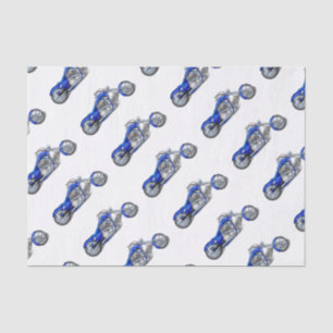 Motorrad 1 - Blau Seidenpapier