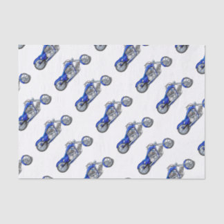 Motorrad 1 - Blau Seidenpapier