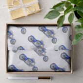 Motorrad 1 - Blau Seidenpapier (Geschenk)