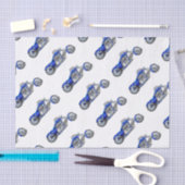 Motorrad 1 - Blau Seidenpapier (Handwerk)