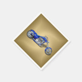Motorrad 1 - Blau Serviette (Ecke)