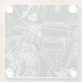 Motorrad 1 Küste Glasuntersetzer (Rückseite)