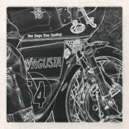 Motorrad-1-Küste Glasuntersetzer