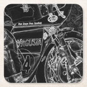 Motorrad 1 Küste Rechteckiger Pappuntersetzer (Vorderseite)