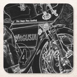 Motorrad 1 Küste Rechteckiger Pappuntersetzer