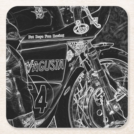 Motorrad-1-Küste Rechteckiger Pappuntersetzer (Vorderseite)
