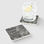 Motorrad 1 Küste Steinuntersetzer (Seitenansicht)