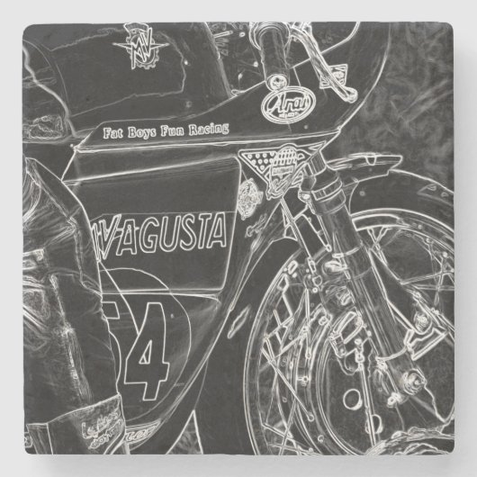 Motorrad 1 Küste Steinuntersetzer (Vorderseite)