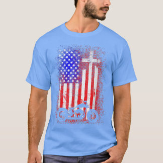 Motorrad 4. Juli Amerikanische Flagge Christliche  T-Shirt
