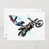 Motorrad-Akrobatik-Rennsport Postkarte (Vorne/Hinten)