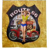 Motorrad Amerika-Weges 66 mit einer Duschvorhang (Vorderseite)