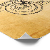 Motorrad-Armabdeckung Patent Alte Buchseite Poster (Ecke)