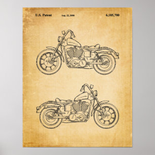 Motorrad-Armabdeckung Patent Alte Buchseite Poster