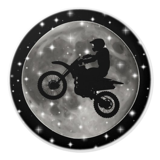 Motorrad auf dem Mond Keramikknauf (Vorderseite)
