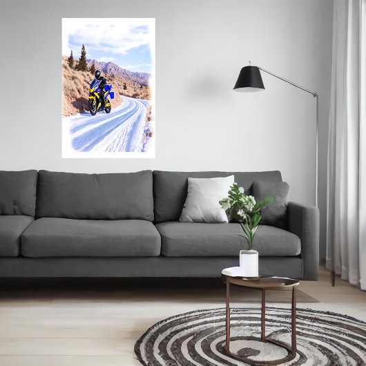 Motorrad auf der Straße | Art der AI Poster
