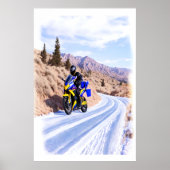Motorrad auf der Straße | Art der AI Poster (Vorne)