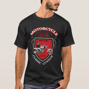 Motorrad aus Stahl, T - Shirt für Männer, Motorrad