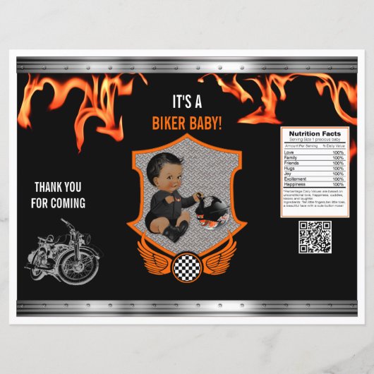 Motorrad Baby Orange Black Chip Bag (Vorderseite)