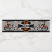 Motorrad Baby Orange Black Shield Wasserflaschenetikett (Einzelnes Label)