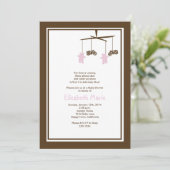 Motorrad-Babyparty-Einladung ROSA Einladung (Stehend Vorderseite)