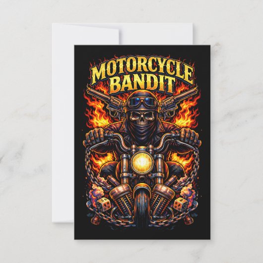 Motorrad-Bandit Dankeskarte (Vorderseite)