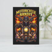 Motorrad-Bandit Dankeskarte (Stehend Vorderseite)