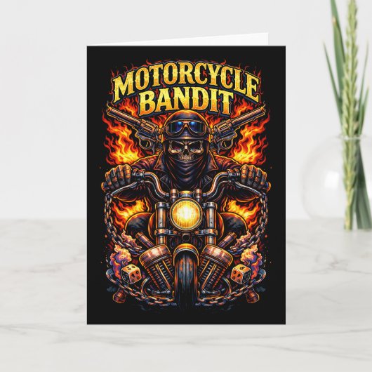 Motorrad-Bandit Feiertagskarte (Vorderseite)