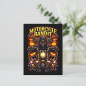 Motorrad-Bandit Postkarte (Stehend Vorderseite)