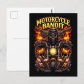 Motorrad-Bandit Postkarte (Vorne/Hinten)