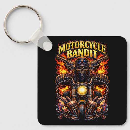 Motorrad-Bandit Schlüsselanhänger (Vorderseite)