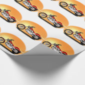 Motorrad bei Sonnenuntergang Geschenkpapier (Ecke)