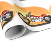 Motorrad bei Sonnenuntergang Geschenkpapier (Rolleneckpunkt)